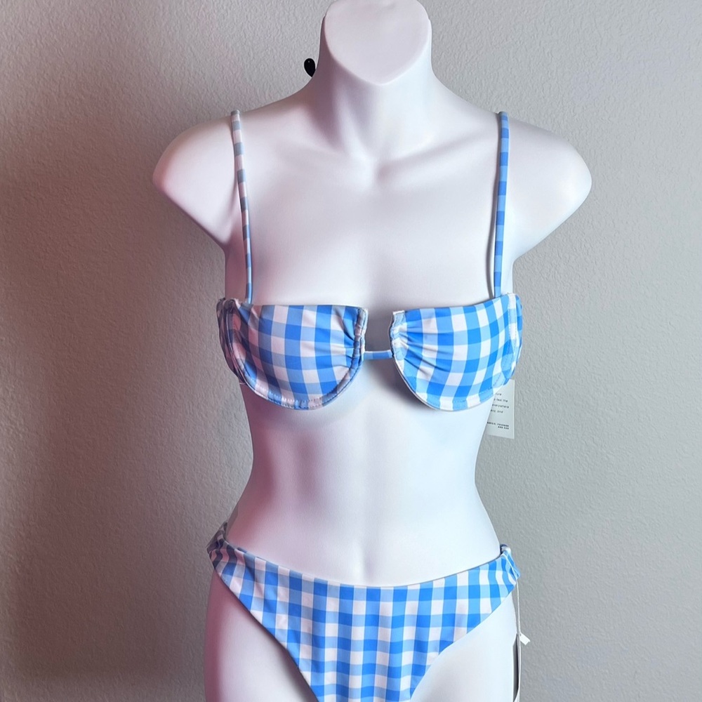 Cabo couture palmillas 2 piece plaid Bikini Set NWT